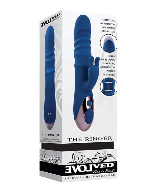 Evolved Vibrator Double-Ring Thrusting Rabbit with 7 Speeds and Waterproof Silicone for Intense Internal Massage