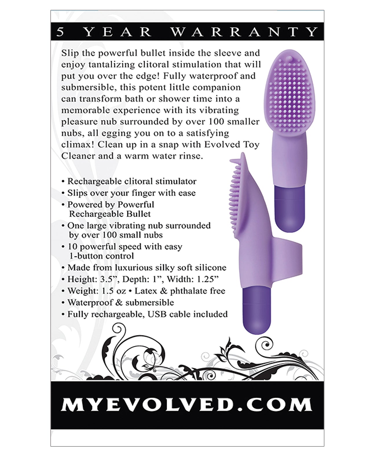 Evolved Fingerific Rechargeable Bullet Stimulator with Textured Sleeve