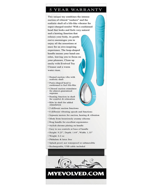 Evolved Triple Infinity – Vibrator with Suction and Heating in Teal