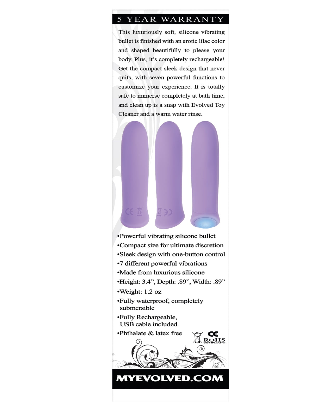 Evolved Purple Haze Rechargeable Bullet Vibrator – Compact Silicone Stimulator