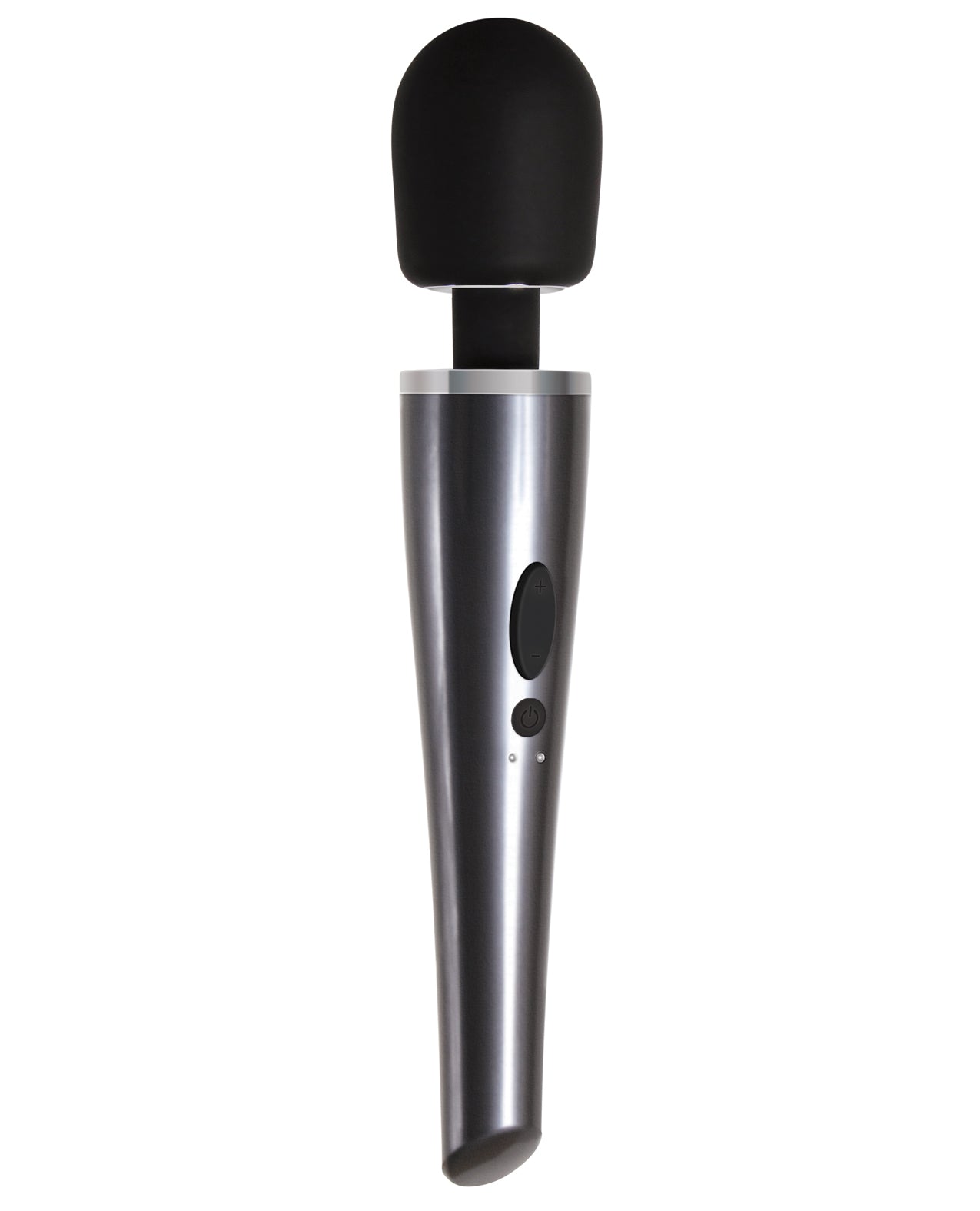 Gray/Black Metallic Wireless Wand Massager with 8 Speeds