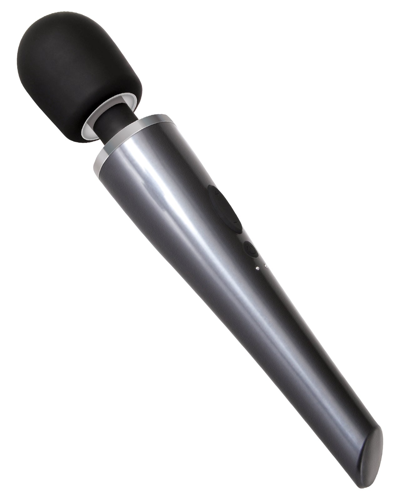Gray/Black Metallic Wireless Wand Massager with 8 Speeds