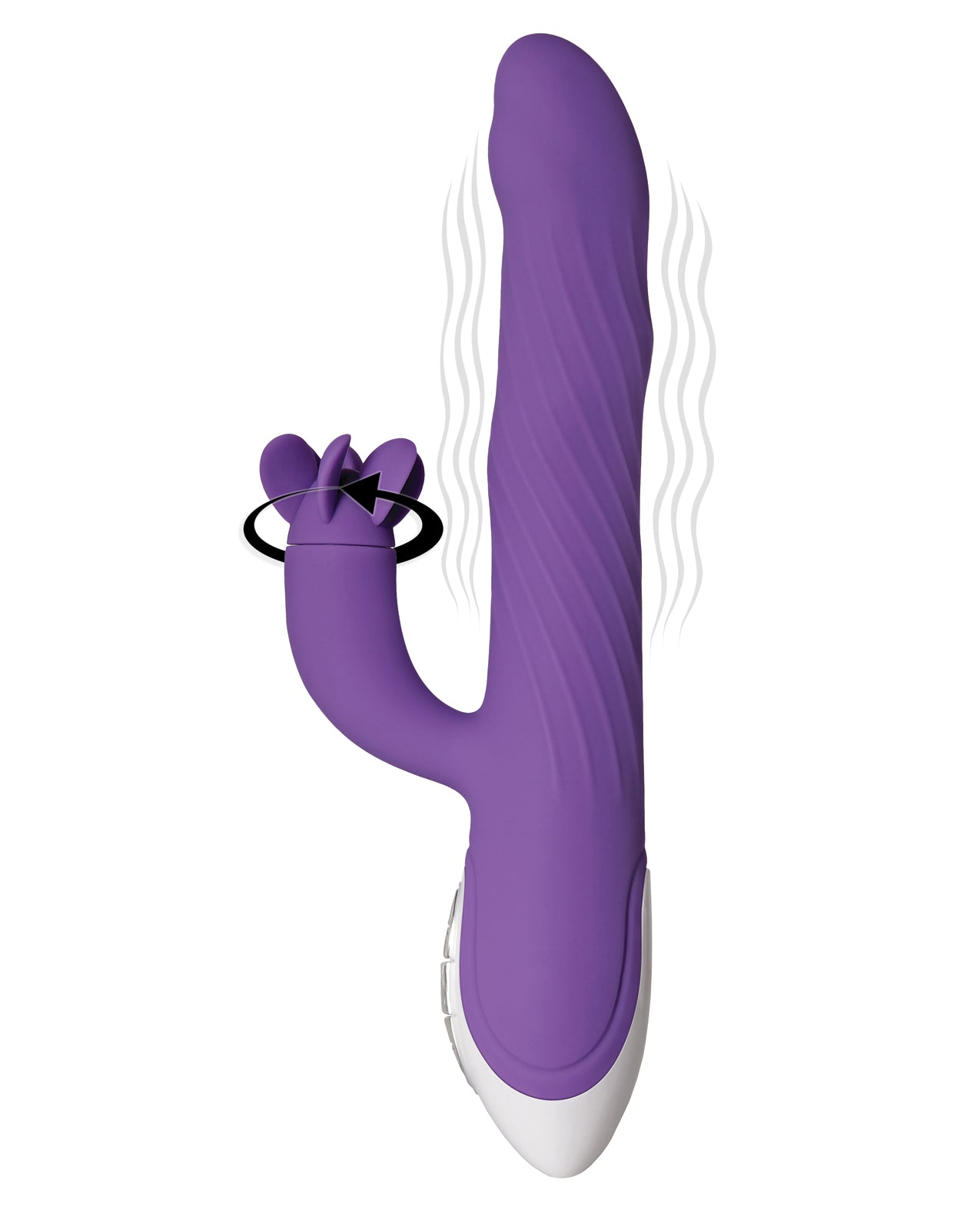 Evolved Tilt O Whirl Dual Stim Vibrator with Spinning Clitoral Stimulator - Purple