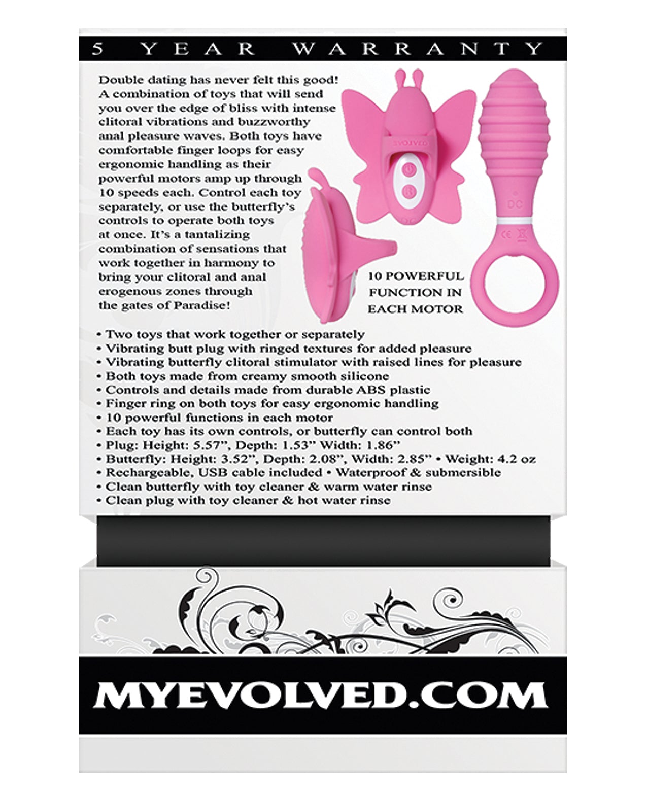Evolved Double Date Kit with 10-Speed Clitoral and Anal Vibrators