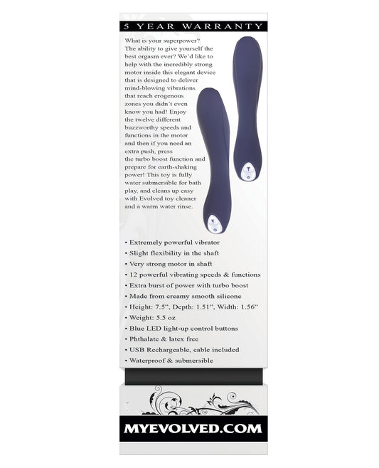Blue Turbo Boost Vibrator with 12 Speeds by Evolved