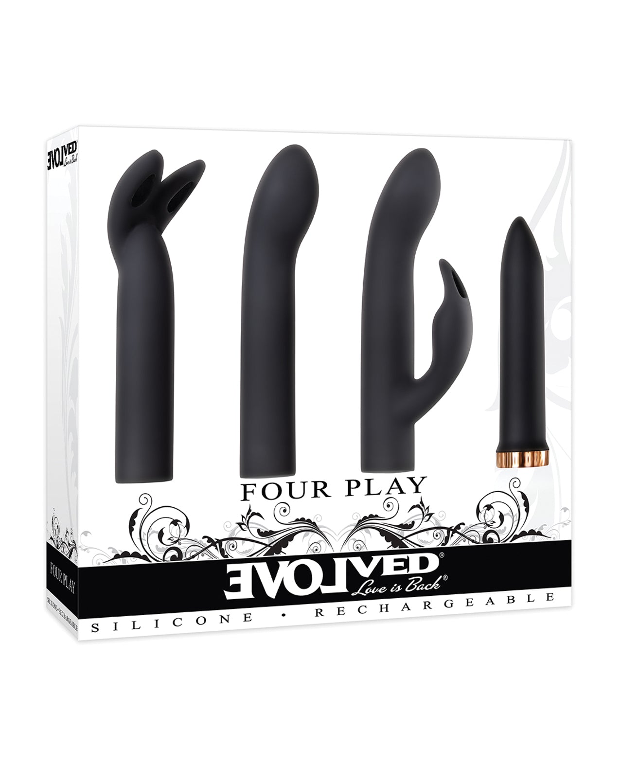 Evolved Bullet Vibrator Kit with Silicone G-Spot, Dual, Bunny Ear Attachments for Versatile Intimate Play