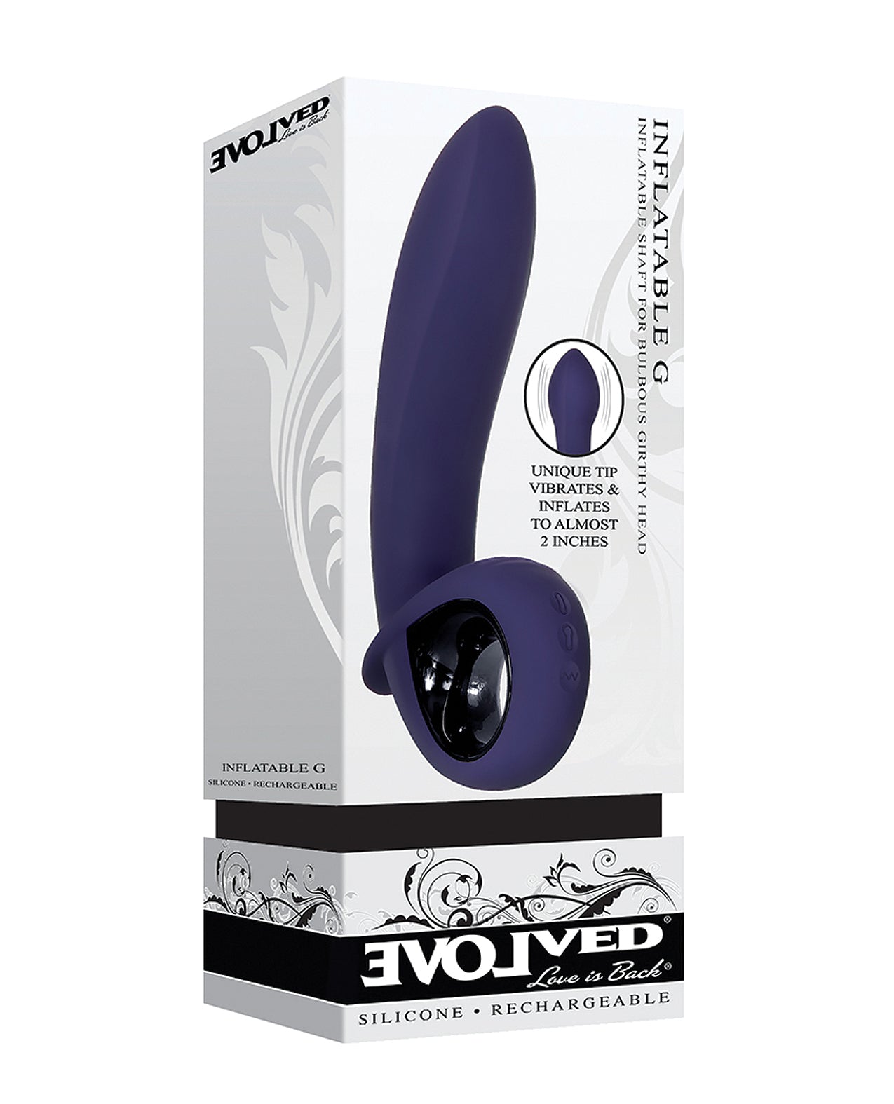 Evolved Vibrator Inflatable Shaft Rechargeable G-Spot for Adjustable Sensation and Custom Fullness