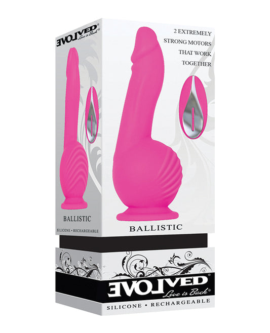 Evolved Dildo Dual-Motor Silicone Vibrating Ball Base with Suction Cup for Hands-Free Internal and External Stimulation