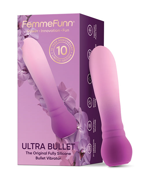 Femme Funn Stimulator Anniversary Ultra Bullet Silicone Finish Orchid Gradient with Magnetic Charging Case for Powerful Personal Massage