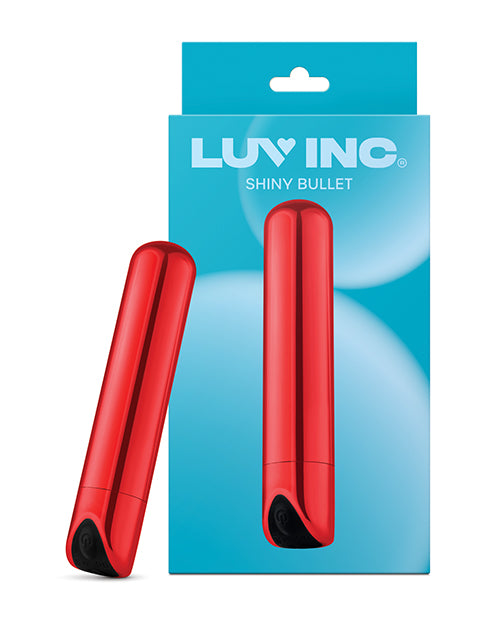 Luv Inc. Stimulators Shiny Bullet Vibrator with Metallic Red Finish and 10 Modes for Discreet Intimate Use