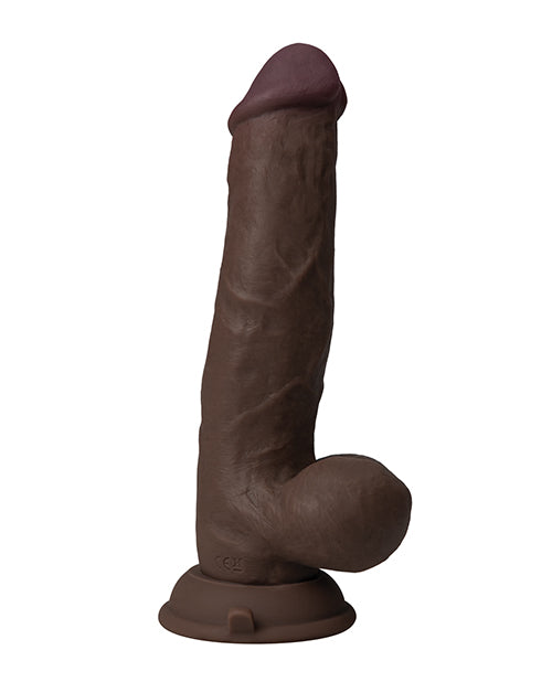 Shaft Vibrating Dong FLEXISKIN Liquid Silicone with Side Curve and Balls for Realistic Sensation
