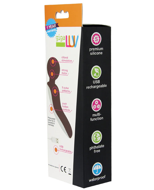 GigaLuv Orbital Wand Vibrator with 9 Pulse Patterns in Black