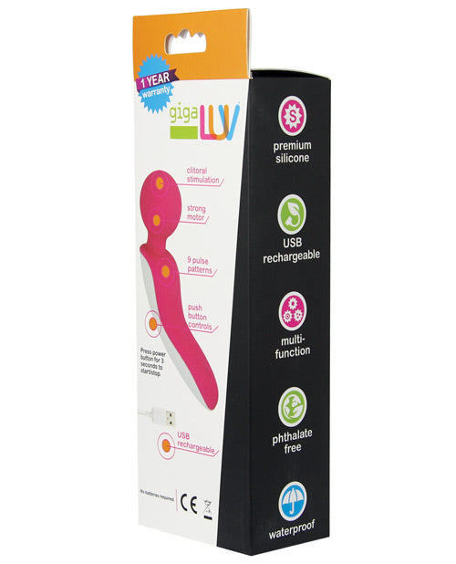 GigaLuv Orbital Wand 9x Rechargeable Vibrator with 9 Modes – Pink
