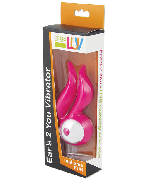 GigaLuv Ears 2 You Pink Rechargeable Vibrator with 10 Modes
