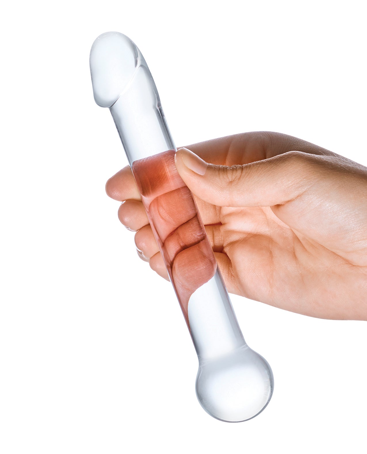 Glas 7 Inch Clear Glass Dildo with Realistic Head for Intense Stimulation