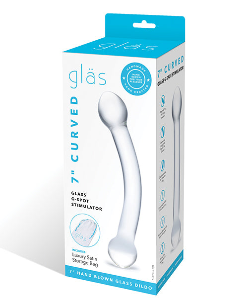 Glas Dildo Curved Glass G Spot Stimulator with Bulbous Handle for Targeted Pleasure and Easy Cleaning