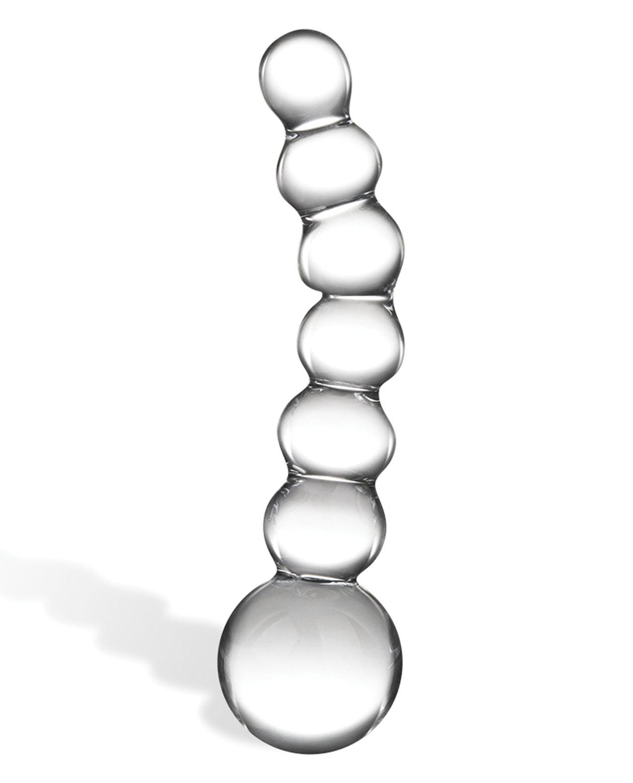 Glas 5" Curved Glass Beaded Dildo with Handcrafted Design