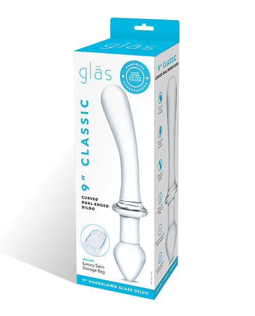 Glas Dildo Dual-Ended Curved Design Tapered and Rounded Ends for Versatile Stimulation