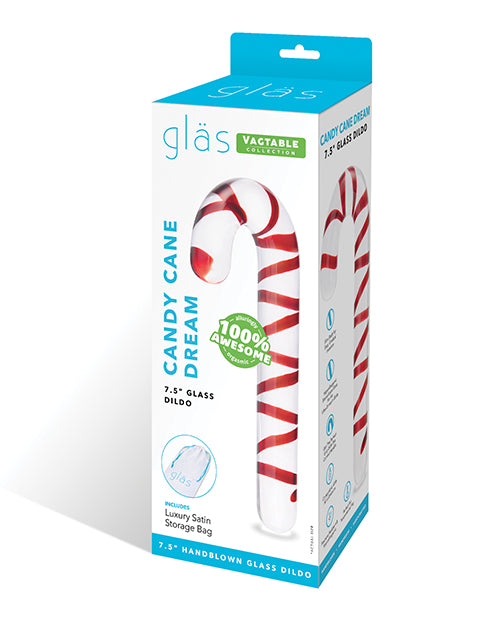 Glas 7.5" Dildo Candy Cane Dream – Handcrafted Glass Dildo with Swirl Design