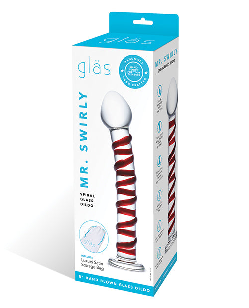 Glas Glass Dildo Ribbed Red Spiral G-Spot Design for Intense Internal Stimulation