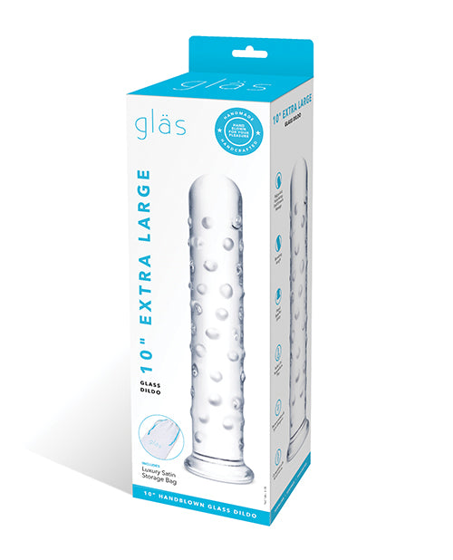 Glas Dildo Extra Large 10 Inch Ridged Textured Shaft for Deep Penetration and Enhanced Stimulation