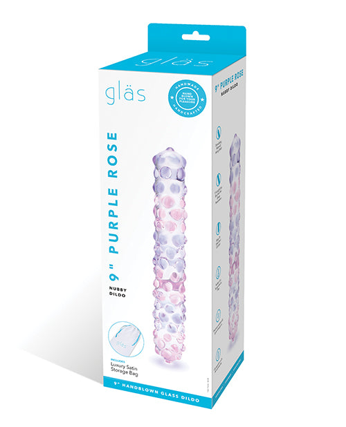 Glas Dildo Borosilicate Glass Nubby Texture Purple Pink for Intense Body Massage and Stimulation