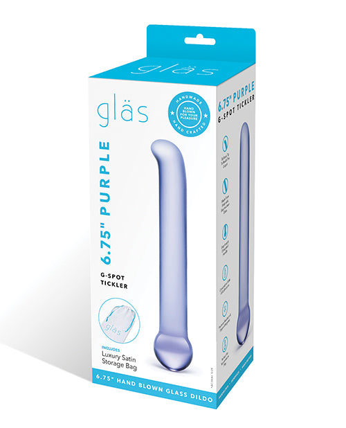 Glas Glass Dildo Curved G-Spot Tickler Purple Handle for Targeted G-Spot Stimulation and Temperature Play