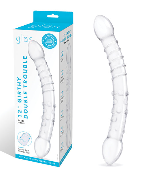 Glas Dildo Double-Ended Glass with Textured Swirls and Nubs for Versatile Intimate Stimulation