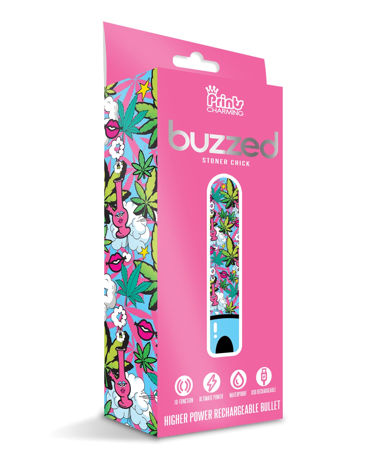 Prints Charming Stimulator Bullet Vibrator Cannabis Print Waterproof USB Rechargeable for Discreet Personal Pleasure