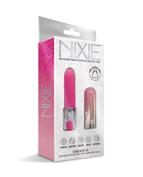 Nixie Lipstick Vibrator Pink Ombre Discreet Design USB Rechargeable for Portable Stimulation