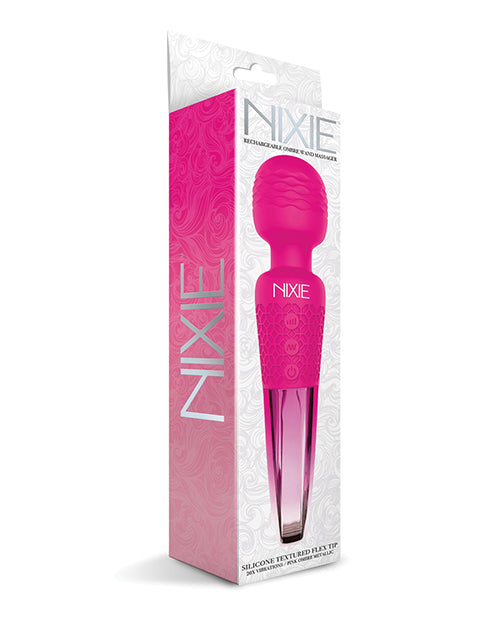 Nixie Massage Products Rechargeable Silicone Wand Metallic Ombre Waterproof for Powerful Relaxation