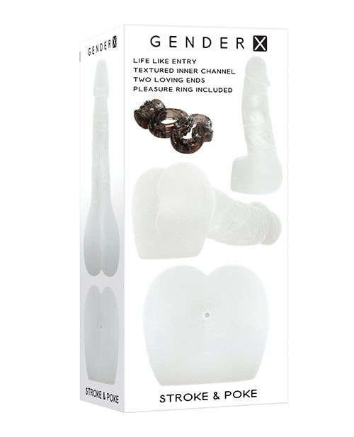 Gender X Doll & Masturbator Clear Super-Stretchy Stroker with Vibrating Ring for Intense Solo Pleasure