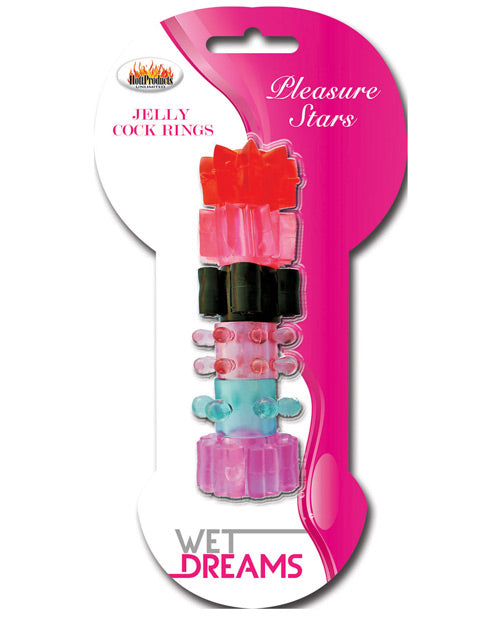 Wet Dreams Penis Enhancement Jelly Cock Rings Set with Textured Designs for Prolonged Intimate Pleasure