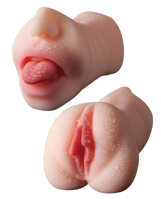 Skinsations Dual-Entry Masturbator with Realistic Mouth and Vagina