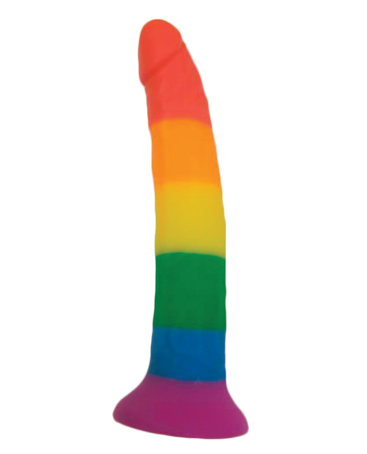 Rainbow 7-Inch Strap On Dildo with Adjustable Harness and Contoured Ribs