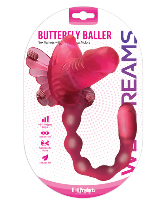 Wet Dreams Strap Ons Vibrating Dildo Dual Motors Butterfly Wings for Enhanced Intimate Stimulation