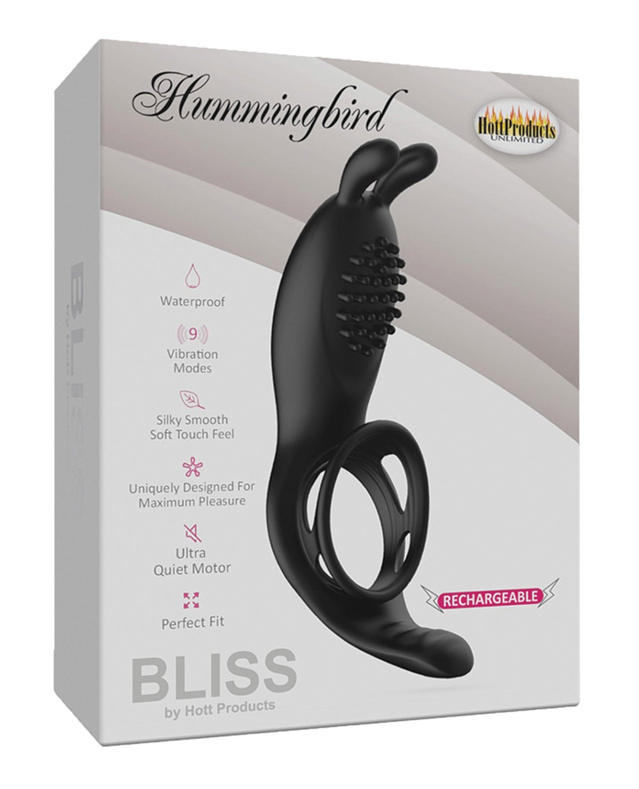 Bliss Penis Enhancement Vibrating Cock Ring with 9 Modes and Waterproof Design for Enhanced Pleasure