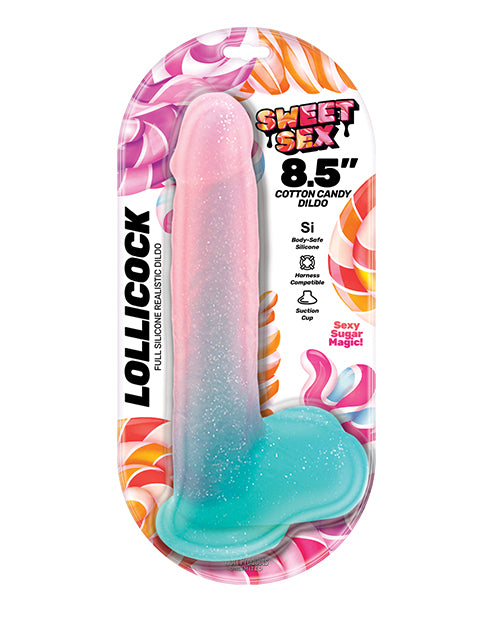 Sweet Sex Dildo Multi-Color Realistic 8.5-Inch Dong with Vibrant Cotton Candy Design for Playful Intimate Pleasure