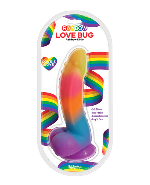 Hott Products Dildo Rainbow Silicone Flexible Suction Cup Base for Hands-Free Versatile Pleasure