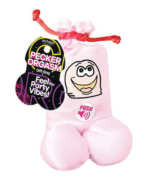 Hott Products Pecker Orgasm Gift Bag Audible Sound Pink Design for Bachelorette Party Fun