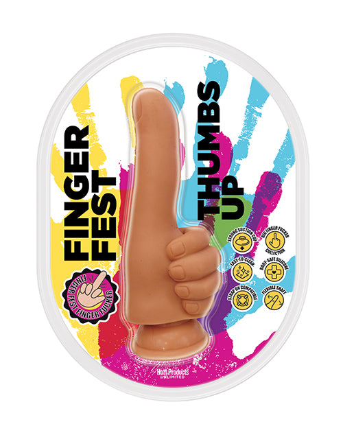 Finger Fest Dildo silicone thumbs up hand gesture for playful intimate pleasure