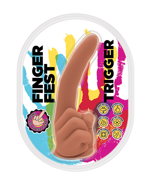 Finger Fest Dildo Silicone Novelty Hand Gestures Tan for Playful Adult Experience