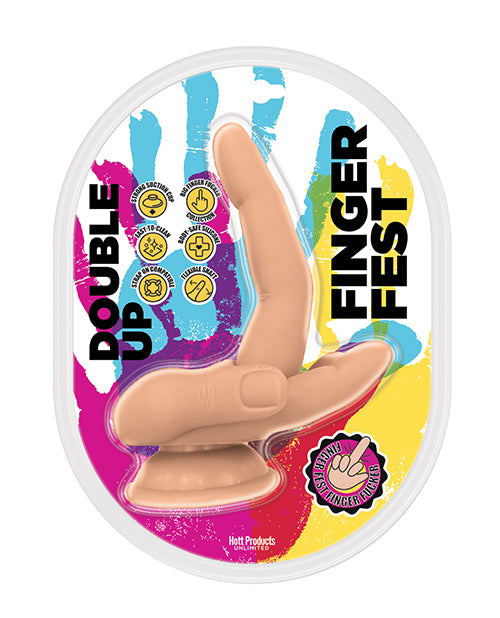 Finger Fest Double Up Dildo Silicone Playful Hand Gestures for Creative Adult Pleasure