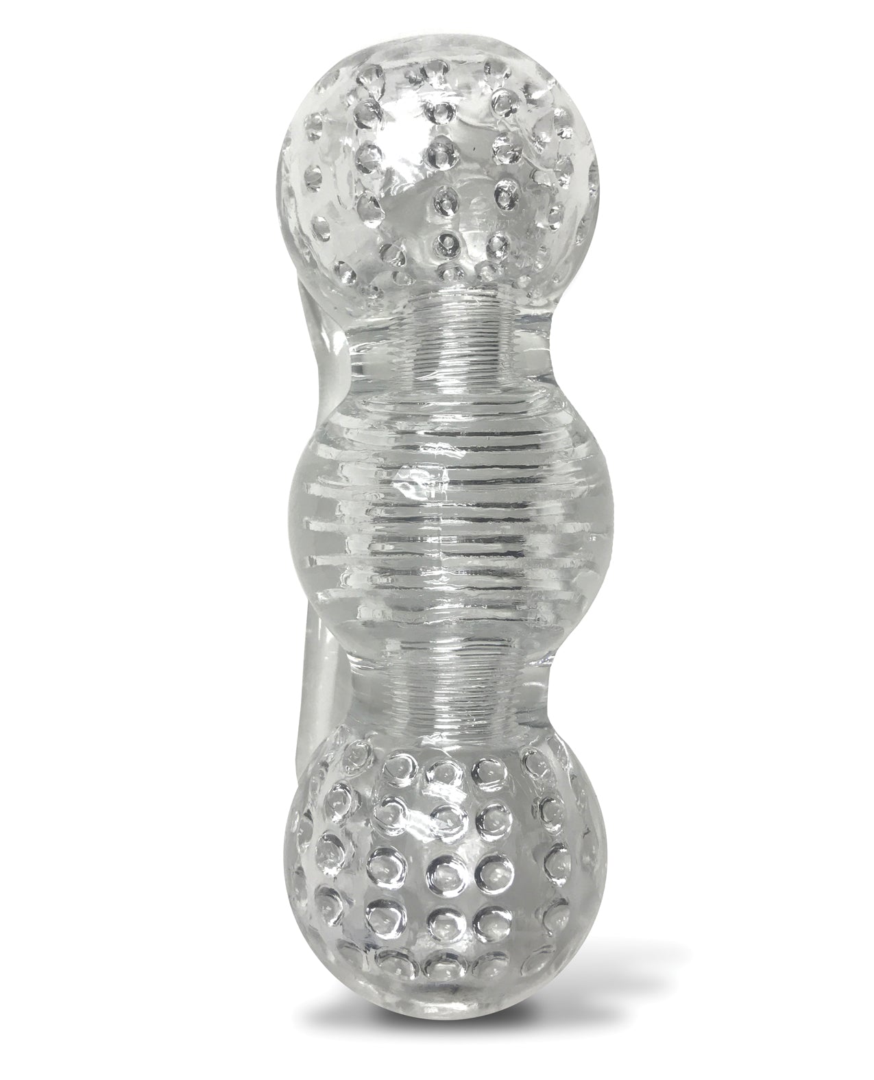 Clear Stroke Threeway See-Through Male Masturbator with Multi-Texture Interior