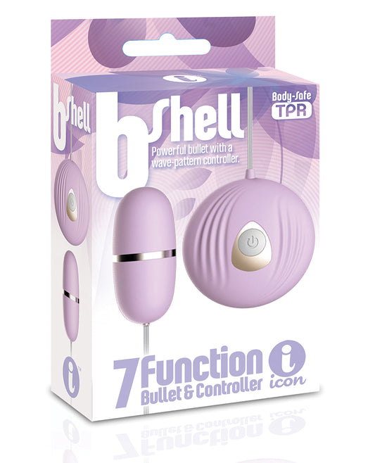 The 9s Stimulator Purple Bullet Vibrator with 7-Function Wave Pattern Controller for Discreet Intimate Stimulation