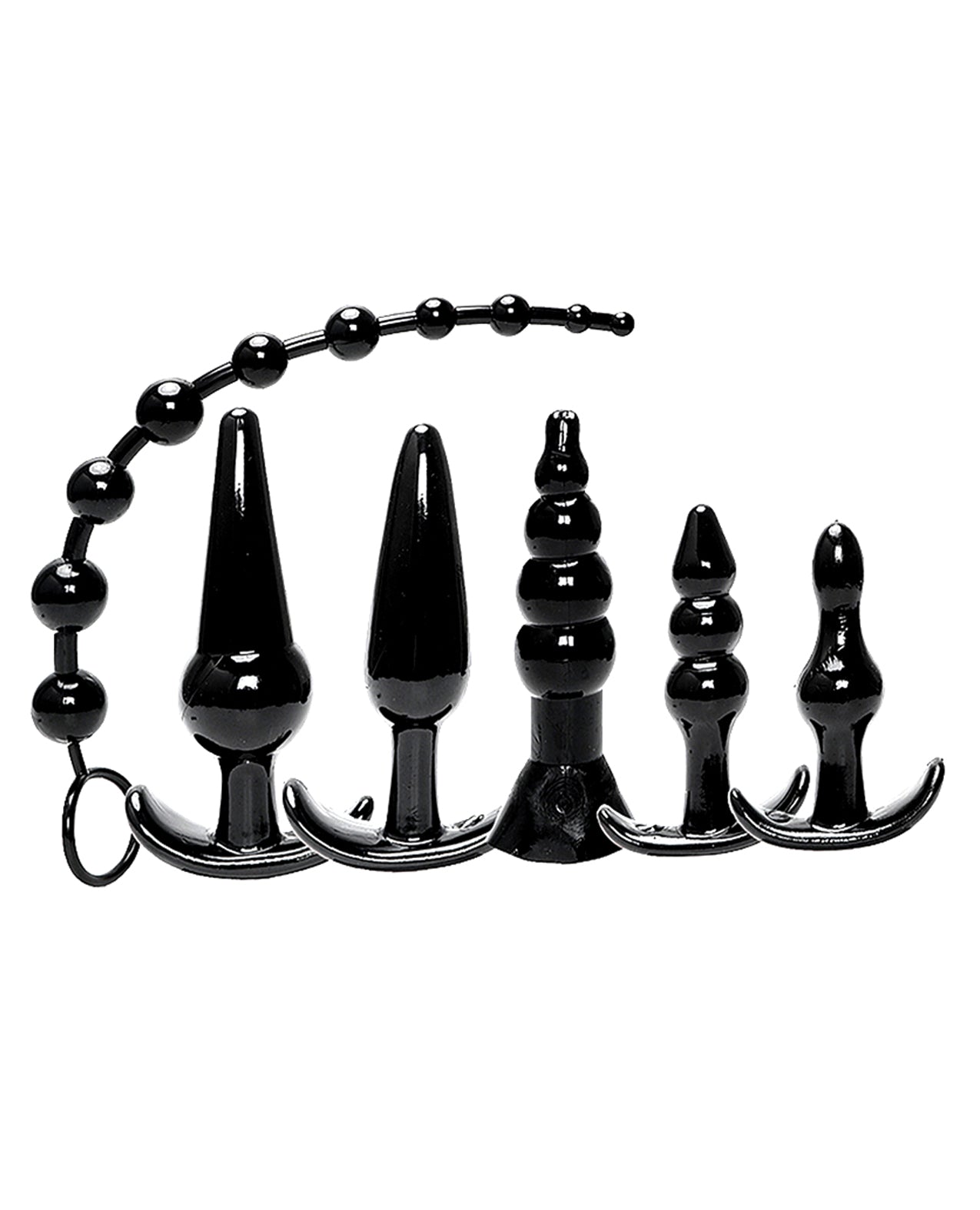 Try-Curious Anal Plug Explorer Kit with Six Sizes in Black