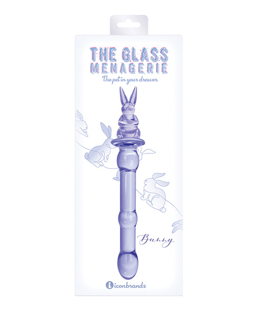 Glass Menagerie Dildo Pink Hand-Blown Rabbit Topper Non-Porous Adult Toy for Sensual Pleasure