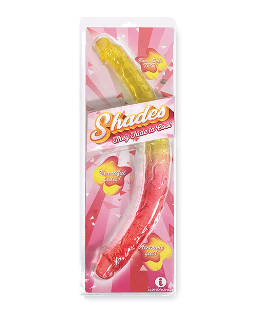 Shades Double Dong TPR Gradient Design with Pink and Yellow Colors for Versatile Intimate Pleasure