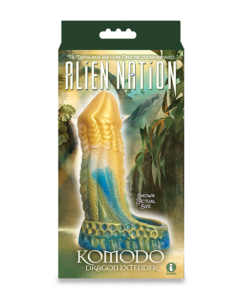 Alien Nation Penis Extender with Scale Texture and Extra Length for Enhanced Sensation and Adult Pleasure