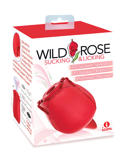 Wild Rose Stimulators Tongue Vibrator with Flickering Silicone Tongue and Airflow Patterns for Intense Clitoral Stimulation